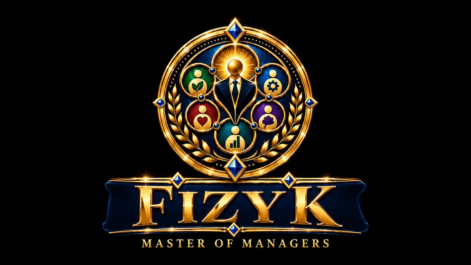 Logo kursu Fizyk — Master of Managers.